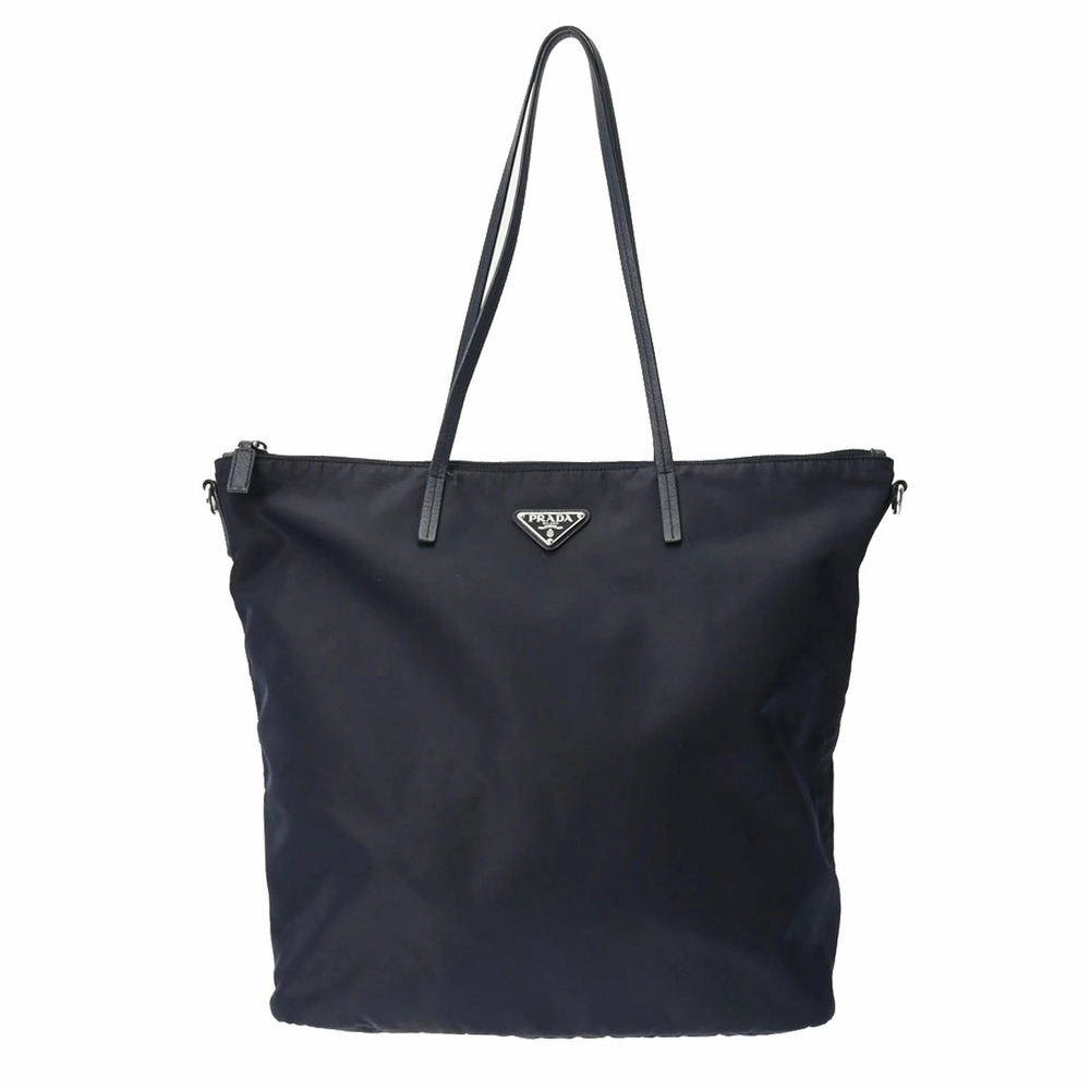 PRADA Tote Bag Navy Blue Shoulder